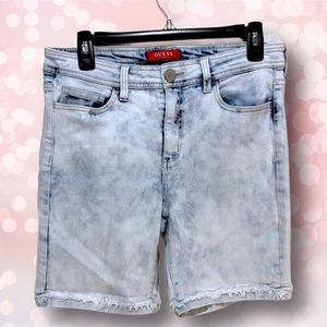 GUESS Originals Super High-Rise Long Cut Denim Shorts
